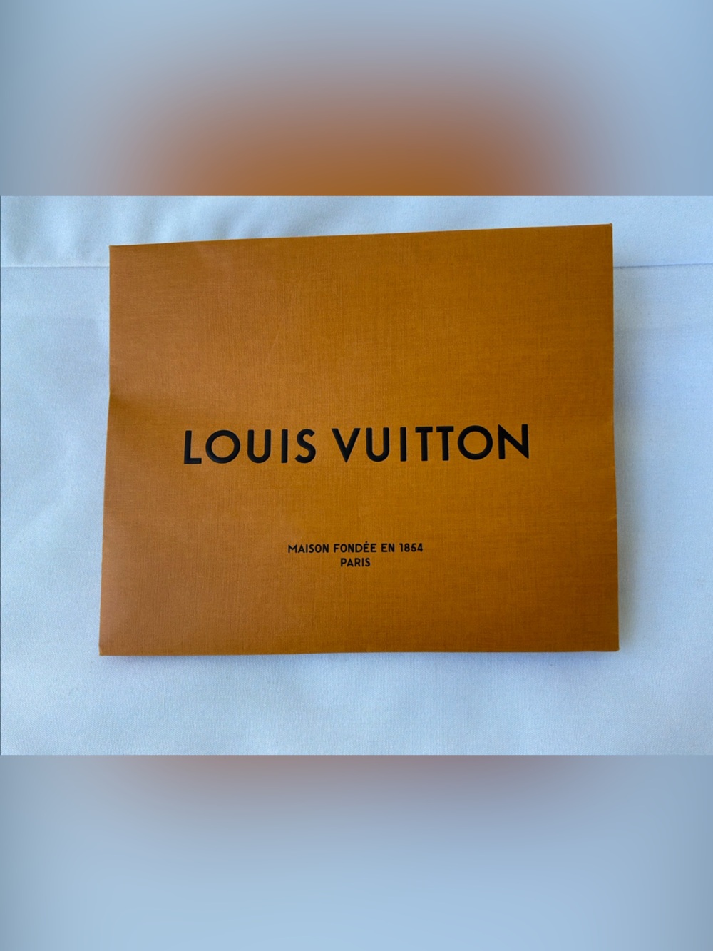 Authentic Louis Vuitton Store Shopping Paper Bag Blue Ribbon Handles 8.5x7x4